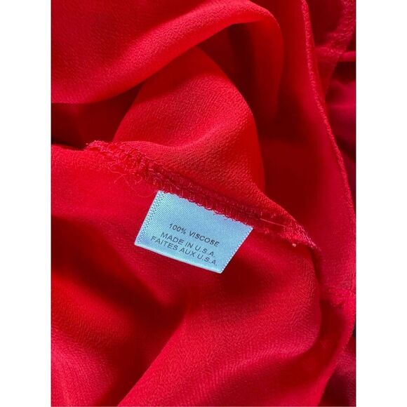 Misa Los Angeles Off Shoulder Daria Boho Crimson Red Mini Blouson Dress Size XS - Picture 11 of 12